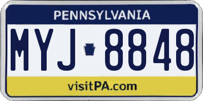 PA license plate MYJ8848