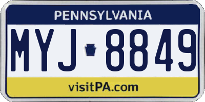 PA license plate MYJ8849