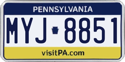 PA license plate MYJ8851