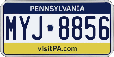 PA license plate MYJ8856