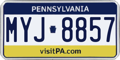 PA license plate MYJ8857