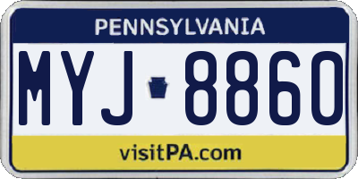 PA license plate MYJ8860