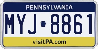 PA license plate MYJ8861