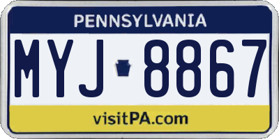 PA license plate MYJ8867