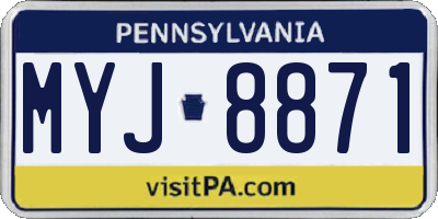 PA license plate MYJ8871