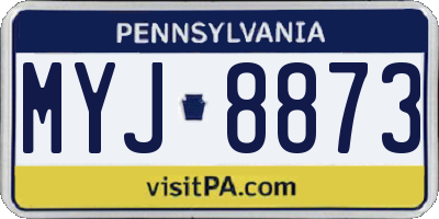 PA license plate MYJ8873