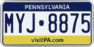 PA license plate MYJ8875