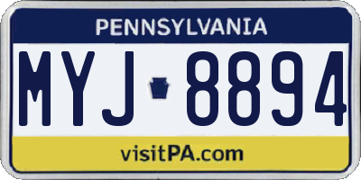 PA license plate MYJ8894