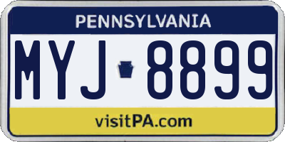 PA license plate MYJ8899