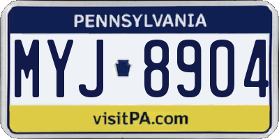 PA license plate MYJ8904
