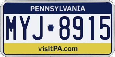 PA license plate MYJ8915