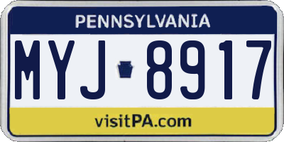 PA license plate MYJ8917