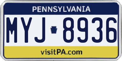 PA license plate MYJ8936