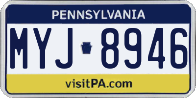 PA license plate MYJ8946