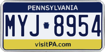 PA license plate MYJ8954