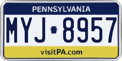 PA license plate MYJ8957