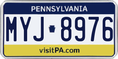 PA license plate MYJ8976