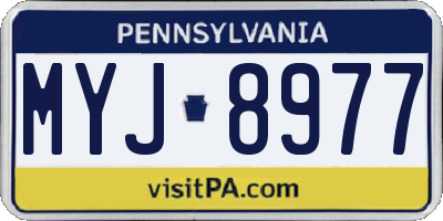 PA license plate MYJ8977