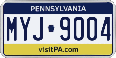 PA license plate MYJ9004
