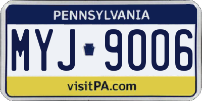 PA license plate MYJ9006