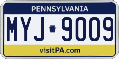 PA license plate MYJ9009