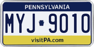 PA license plate MYJ9010