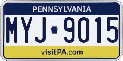 PA license plate MYJ9015