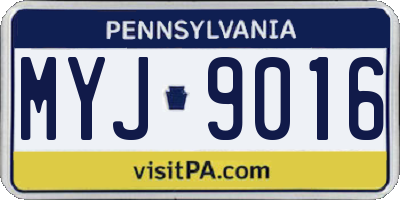PA license plate MYJ9016