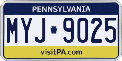 PA license plate MYJ9025
