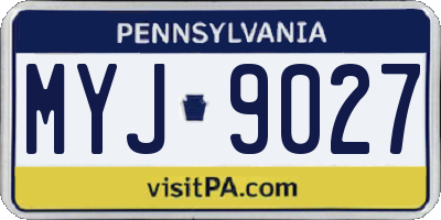 PA license plate MYJ9027