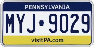 PA license plate MYJ9029