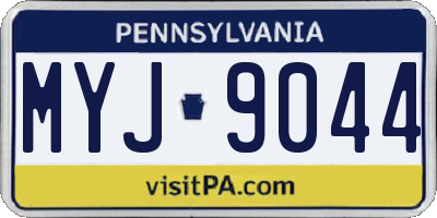 PA license plate MYJ9044