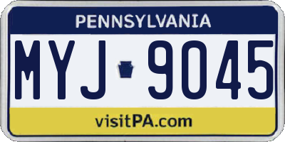 PA license plate MYJ9045