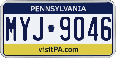 PA license plate MYJ9046
