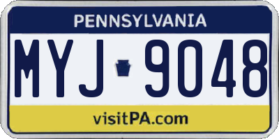 PA license plate MYJ9048
