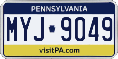 PA license plate MYJ9049