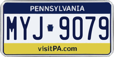PA license plate MYJ9079