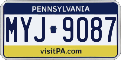 PA license plate MYJ9087