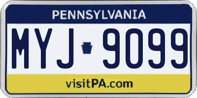 PA license plate MYJ9099