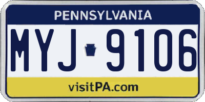 PA license plate MYJ9106