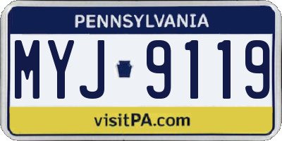 PA license plate MYJ9119