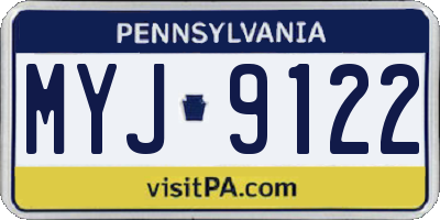 PA license plate MYJ9122