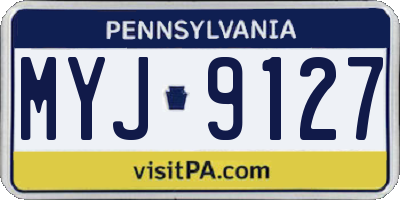 PA license plate MYJ9127