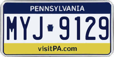 PA license plate MYJ9129