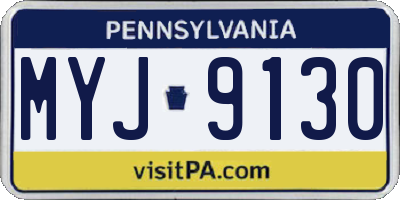 PA license plate MYJ9130