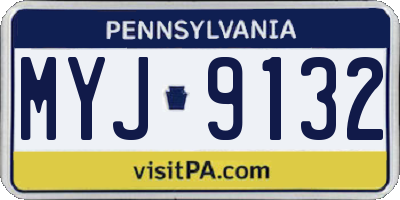 PA license plate MYJ9132