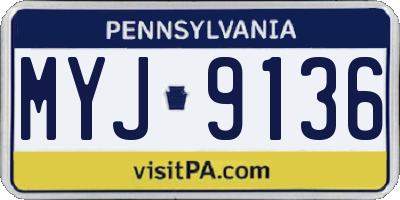 PA license plate MYJ9136