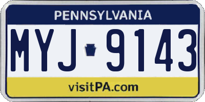 PA license plate MYJ9143