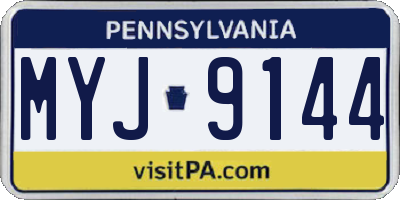 PA license plate MYJ9144
