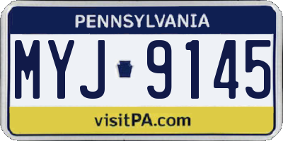 PA license plate MYJ9145